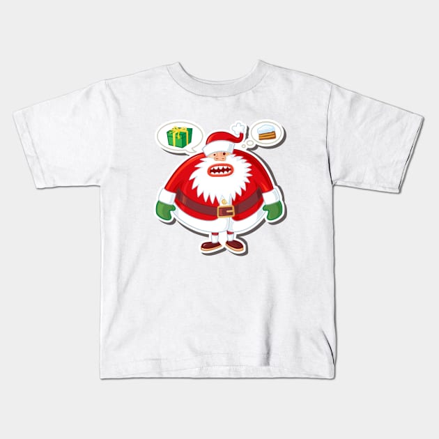 Hungry Santa Kids T-Shirt by DavorrArt